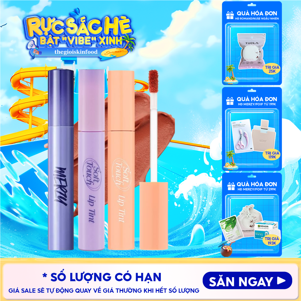 [SL1 - SL14] Son Kem Merzy Siêu Lì, Siêu Mịn Môi Soft Touch Lip Tint 3g