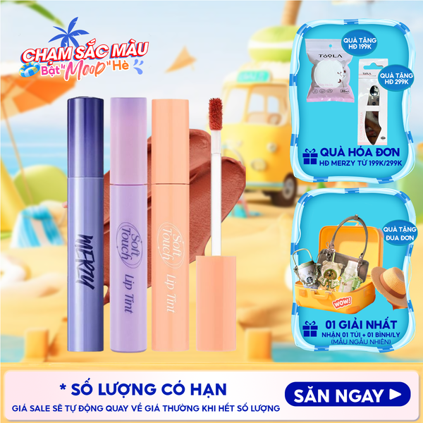  [SL1 - SL14] Son Kem Merzy Siêu Lì, Siêu Mịn Môi Soft Touch Lip Tint 3g 