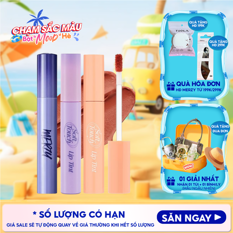 [SL1 - SL14] Son Kem Merzy Siêu Lì, Siêu Mịn Môi Soft Touch Lip Tint 3g