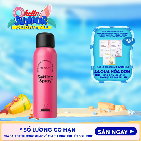 Xịt Khóa Nền Cấp Ẩm, Lâu Trôi MENOW Soft Gauze Matte Makeup Setting Spray 100ml
