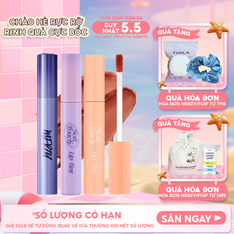 [SL1 - SL14] Son Kem Merzy Siêu Lì, Siêu Mịn Môi Soft Touch Lip Tint 3g