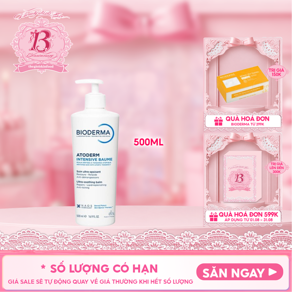  Kem Dưỡng Ẩm Bioderma Làm Dịu Dạng Gel Cho Da Rất Khô Atoderm Intensive Gel-Creme 500ml 