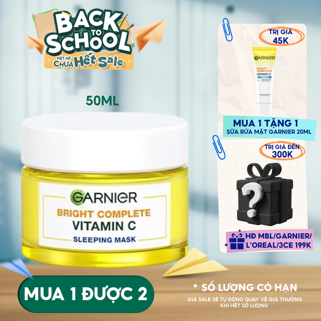 Mặt Nạ Ngủ Garnier Tinh Chất Sữa Chua Hỗ Trợ Dưỡng Trắng Da Light Complete Yoghurt Sleeping Mask 50ml