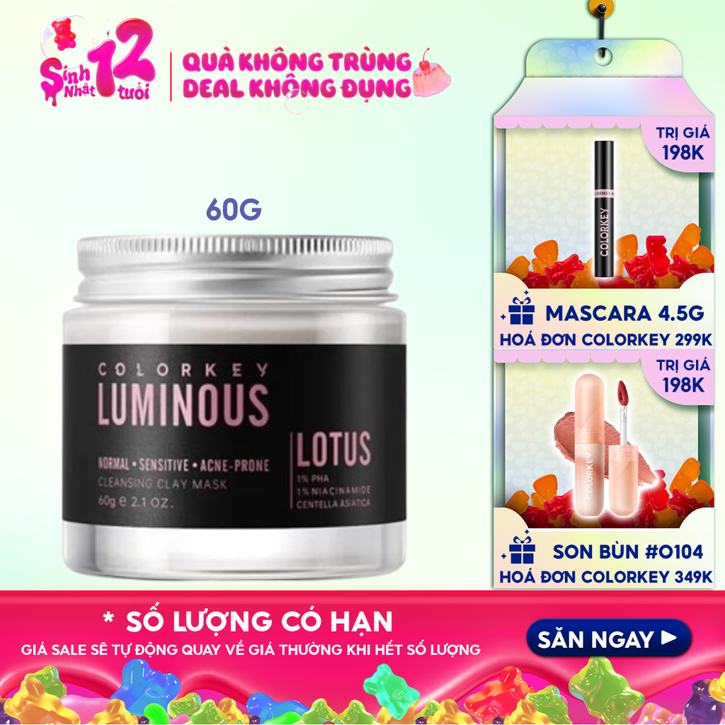Mặt Nạ Bùn Khoáng Colorkey Làm Sạch Sâu Luminous Cleansing Clay Mask 60g