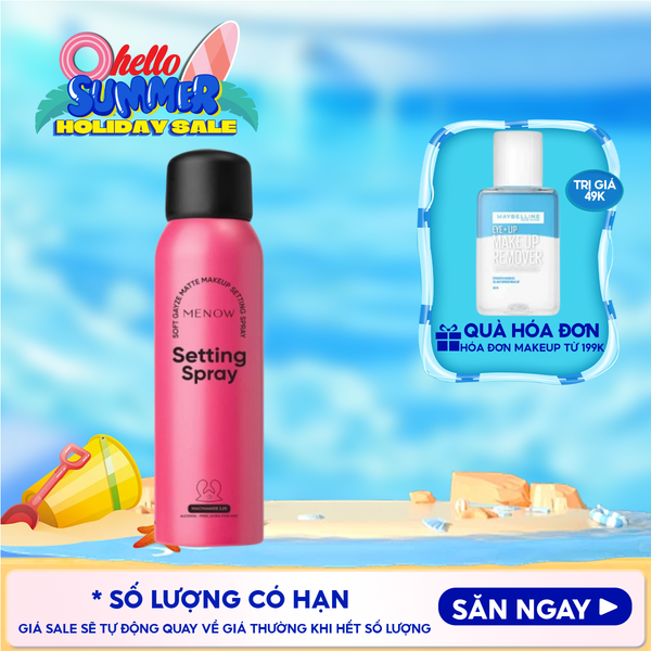  Xịt Khóa Nền Cấp Ẩm, Lâu Trôi MENOW Soft Gauze Matte Makeup Setting Spray 100ml 