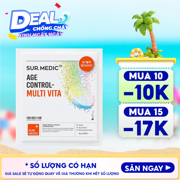  Mặt Nạ Cung Cấp Multi Vitamin, Hỗ Trợ Dưỡng Sáng Da Sur.Medic+ Age Control-Multi Vita Mask 30g 