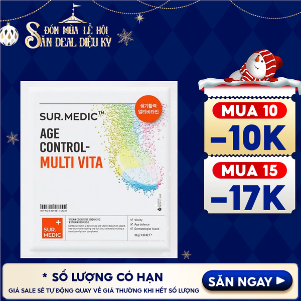  Mặt Nạ Cung Cấp Multi Vitamin, Hỗ Trợ Dưỡng Sáng Da Sur.Medic+ Age Control-Multi Vita Mask 30g 