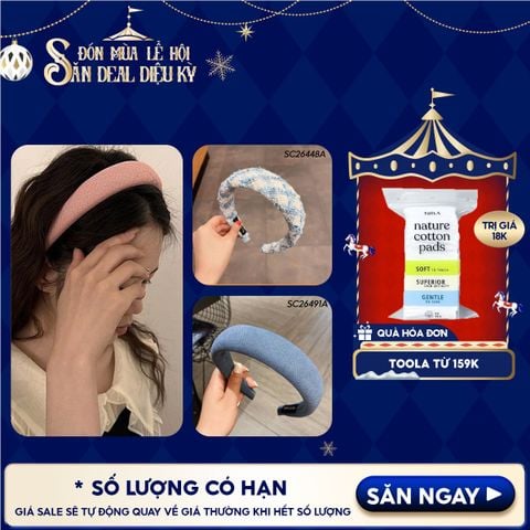  [NHẬP KHẨU] Băng Đô Cài Tóc Thời Trang, Phong Cách Hàn Quốc, Nhiều Họa Tiết TOOLA 