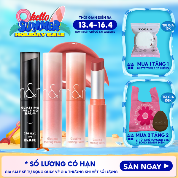  [VE-EASY] Son Dưỡng Romand Dạng Thỏi Có Màu Thuần Chay Dưỡng Ẩm Mềm Môi Glasting Melting Balm 