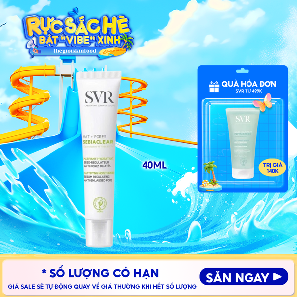  Kem Chống Nắng SVR Hỗ Trợ Giảm Mụn, Kiểm Soát Dầu Nhờn Sebiaclear Crème SPF50+ 40ml 