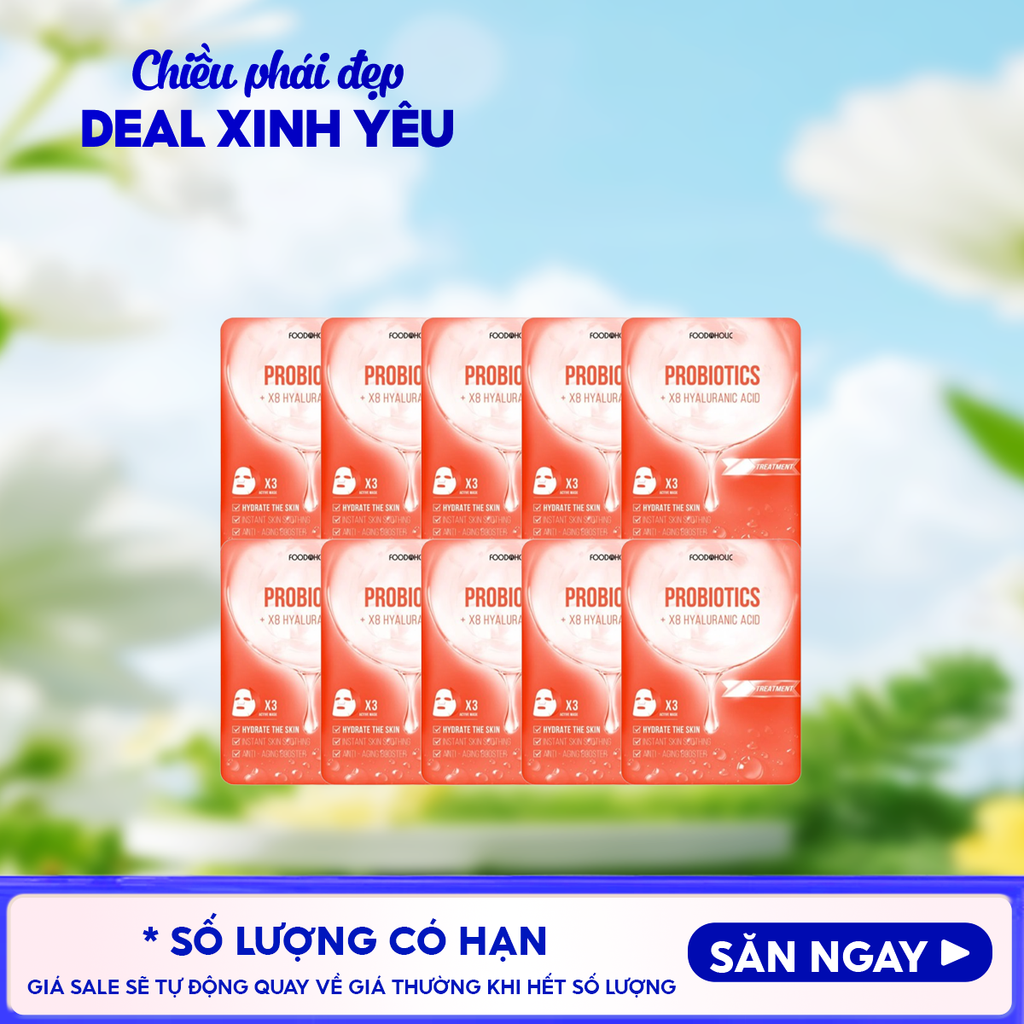Combo 10 Miếng Mặt Nạ Foodaholic Dưỡng Ẩm, Hỗ Trợ Dưỡng Trắng, Cải Thiện Nếp Nhăn, Phục Hồi Da Sâu Ample Mask 23ml