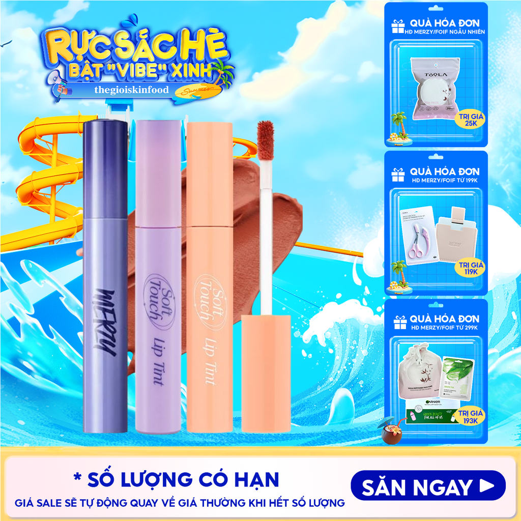 [SL1 - SL14] Son Kem Merzy Siêu Lì, Siêu Mịn Môi Soft Touch Lip Tint 3g
