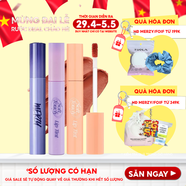  [SL1 - SL14] Son Kem Merzy Siêu Lì, Siêu Mịn Môi Soft Touch Lip Tint 3g 