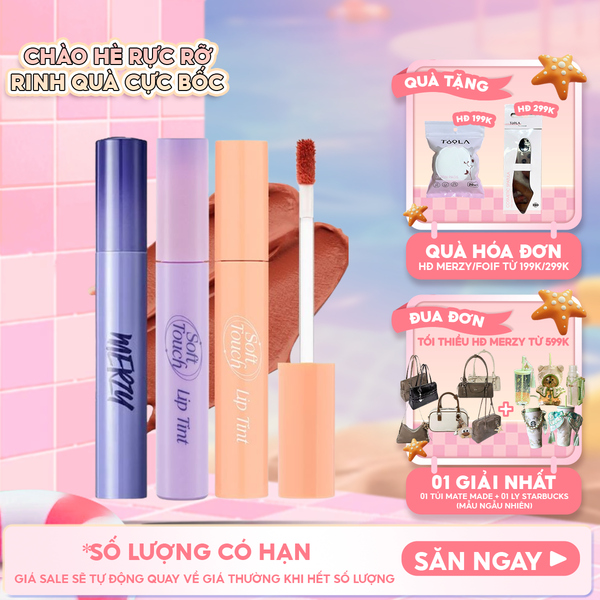  [SL1 - SL14] Son Kem Merzy Siêu Lì, Siêu Mịn Môi Soft Touch Lip Tint 3g 
