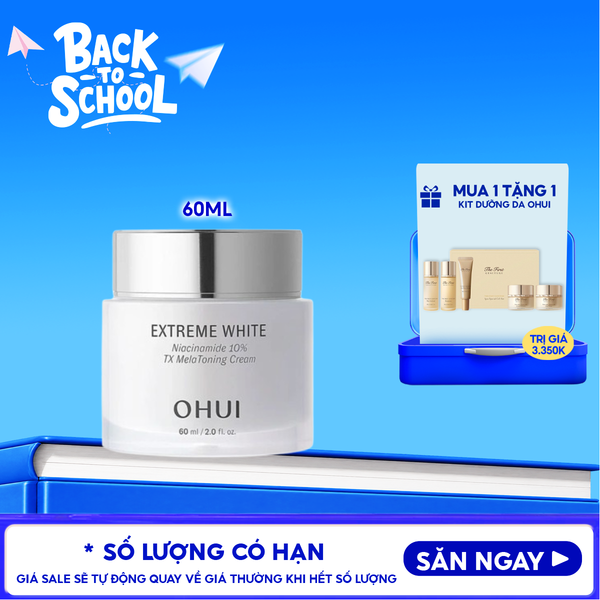  Kem Dưỡng OHUI Hỗ Trợ Dưỡng Sáng Chuyên Sâu Extreme White Niacinamide 10% TX MelaToning Cream 60ml 