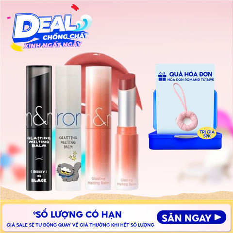 [VE-EASY] Son Dưỡng Romand Dạng Thỏi Có Màu Thuần Chay Dưỡng Ẩm Mềm Môi Glasting Melting Balm