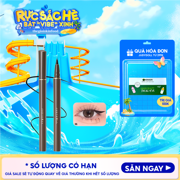 Bút Kẻ Mắt Nước Judydoll Siêu Mảnh, Lâu Trôi, Chống Thấm Nước Slim Liquid Eyeliner 0.4g - 01 Black 