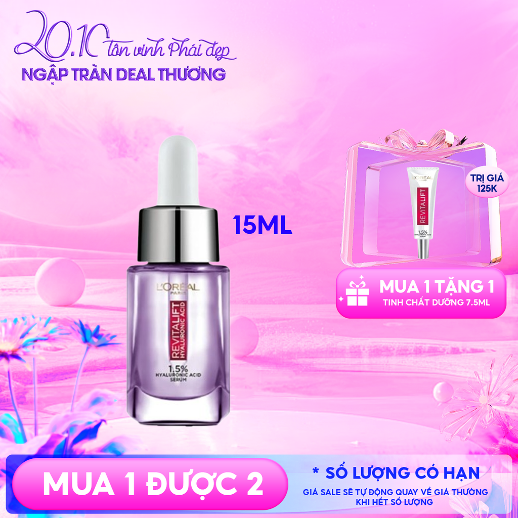 Serum L'Oreal Cấp Ẩm, Cải Thiện Nếp Nhăn Revitalift 1.5% Hyaluronic Acid Serum