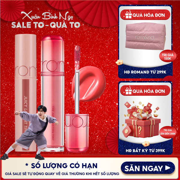  [NEW][Màu 1-39] Son Tint Lì Romand Căng Bóng The Juicy Lasting Tint 