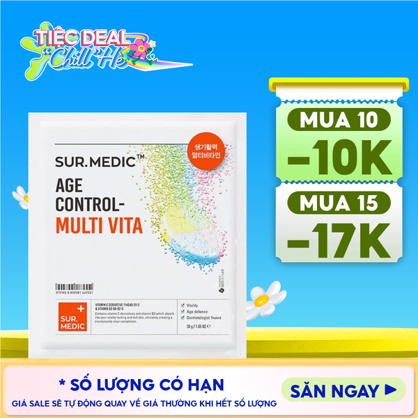  Mặt Nạ Cung Cấp Multi Vitamin, Hỗ Trợ Dưỡng Sáng Da Sur.Medic+ Age Control-Multi Vita Mask 30g 
