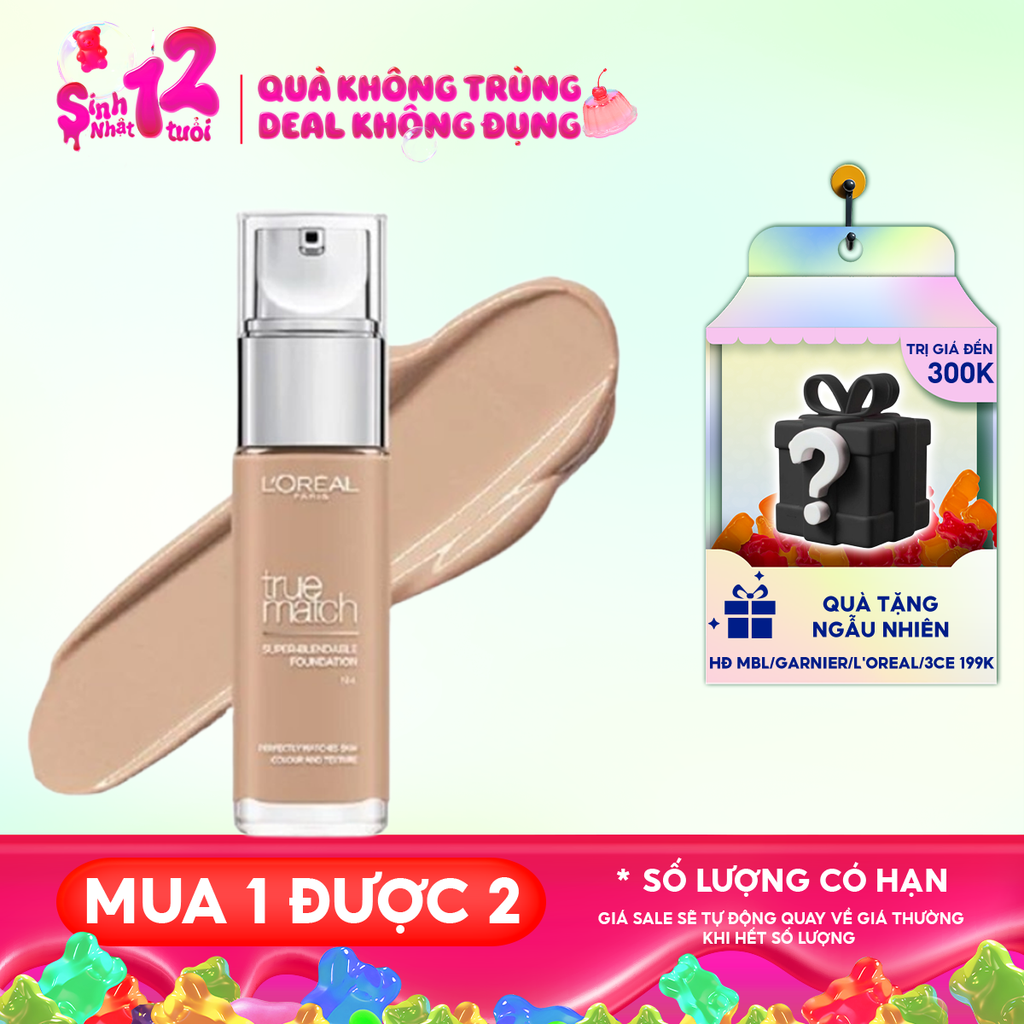 Kem Nền L'Oreal Mịn Nhẹ Cho Lớp Nền Bền Màu Lâu Trôi True Match Super-Blendable Foundation SPF16/PA++ 30ml