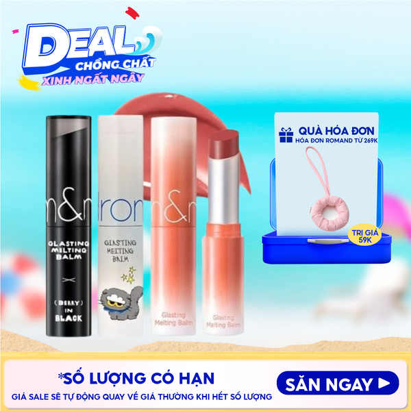  [VE-EASY] Son Dưỡng Romand Dạng Thỏi Có Màu Thuần Chay Dưỡng Ẩm Mềm Môi Glasting Melting Balm 