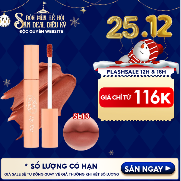  [SL1 - SL14] Son Kem Merzy Siêu Lì, Siêu Mịn Môi Soft Touch Lip Tint 3g 