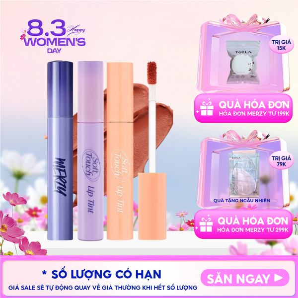  [SL1 - SL14] Son Kem Merzy Siêu Lì, Siêu Mịn Môi Soft Touch Lip Tint 3g 