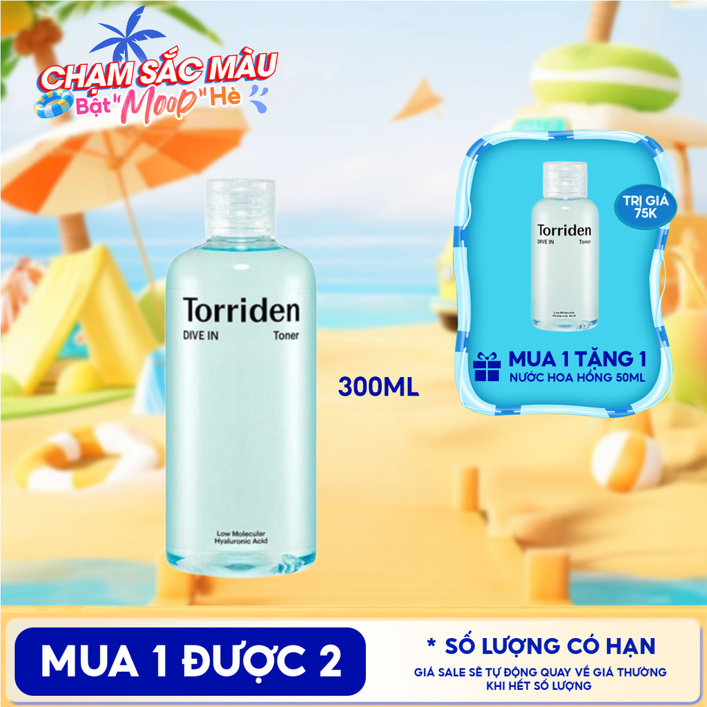 Nước Hoa Hồng Torriden Dưỡng Ẩm, Làm Dịu Da Dive-In Low Molecular Hyaluronic Acid Toner 300ml