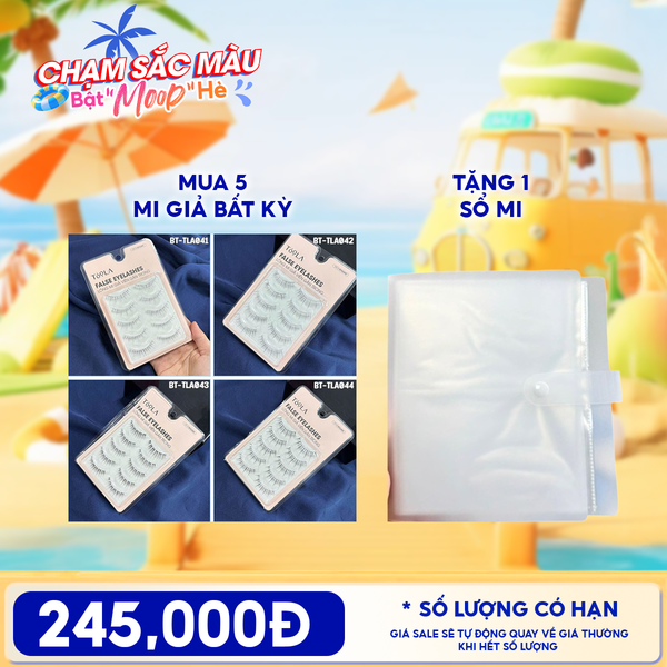  [Mua 5 Tặng 1 Sổ Đựng Mi Giả] [NHẬP KHẨU] Lông Mi Giả Viền Gân Trong TOOLA Mềm Mại, Không Nặng Mắt 