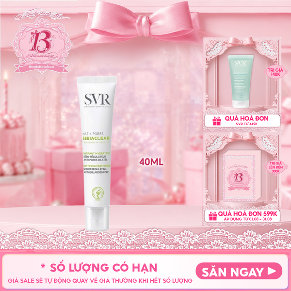  Kem Dưỡng SVR Cải Thiện Mụn, Thông Thoáng Lỗ Chân Lông Sebiaclear Mat + Pores 40ml 