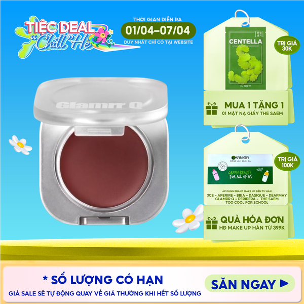  Má Hồng Kem & Son Môi Glamrr Q Mịn Lì, Bền Màu Mellow Touch Lip&Cheek Pot 1.8g 