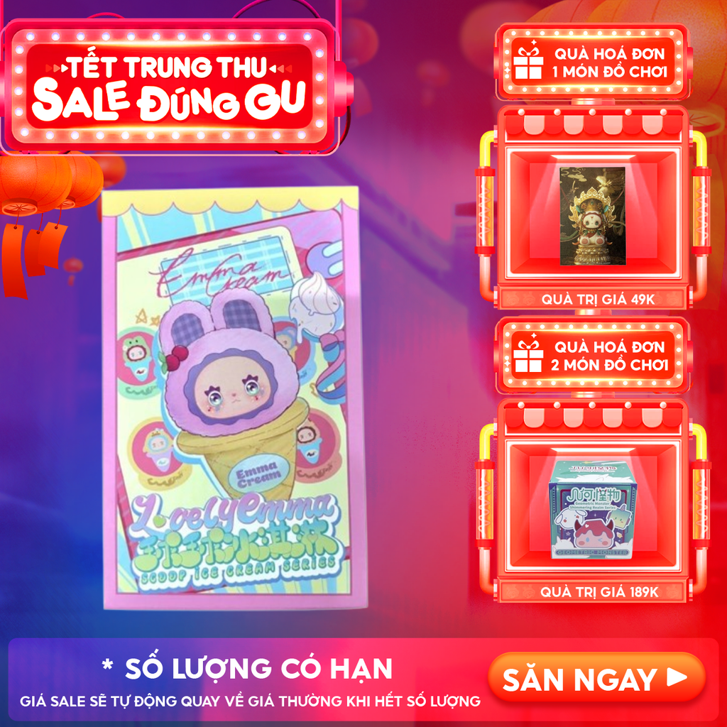 Móc Khóa Gấu Bông Lucky Emma Scoop Ice Cream Series - MJ-000095