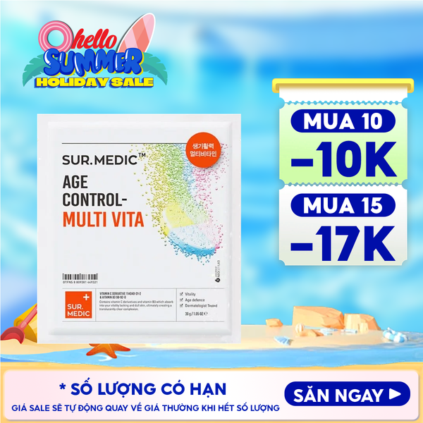  Mặt Nạ Cung Cấp Multi Vitamin, Hỗ Trợ Dưỡng Sáng Da Sur.Medic+ Age Control-Multi Vita Mask 30g 