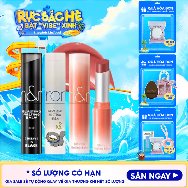  [VE-EASY] Son Dưỡng Romand Dạng Thỏi Có Màu Thuần Chay Dưỡng Ẩm Mềm Môi Glasting Melting Balm 