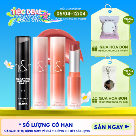 [VE-EASY] Son Dưỡng Romand Dạng Thỏi Có Màu Thuần Chay Dưỡng Ẩm Mềm Môi Glasting Melting Balm