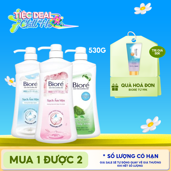  Sữa Tắm Bioré Dưỡng Ẩm Mịn Da 