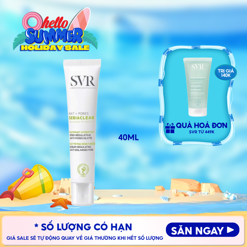 Kem Dưỡng SVR Kiểm Soát Dầu Nhờn, Cải Thiện Mụn & Mờ Thâm Sebiaclear Active Gel 40ml