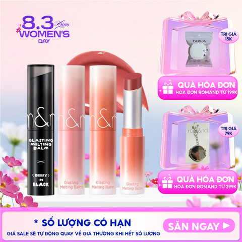 [VE-EASY] Son Dưỡng Romand Dạng Thỏi Có Màu Thuần Chay Dưỡng Ẩm Mềm Môi Glasting Melting Balm
