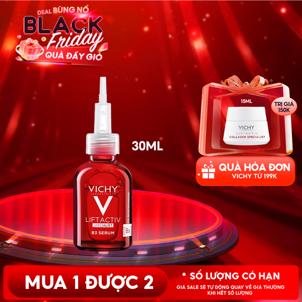  Tinh Chất Giúp Cải Thiện & Ngăn Ngừa Thâm Nám Đốm Nâu Toàn Diện Vichy Liftactiv B3 Dark Spots Serum 30ml 