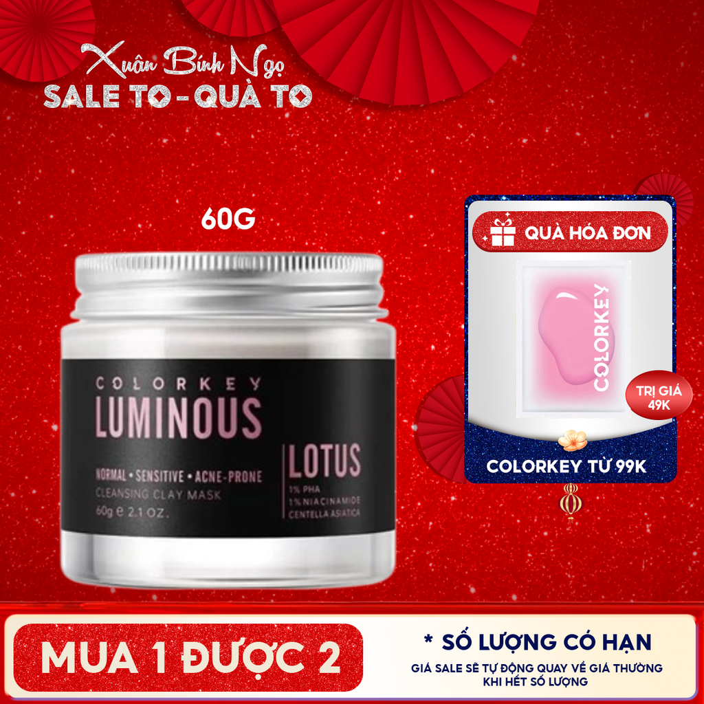 Mặt Nạ Bùn Khoáng Colorkey Làm Sạch Sâu Luminous Cleansing Clay Mask 60g