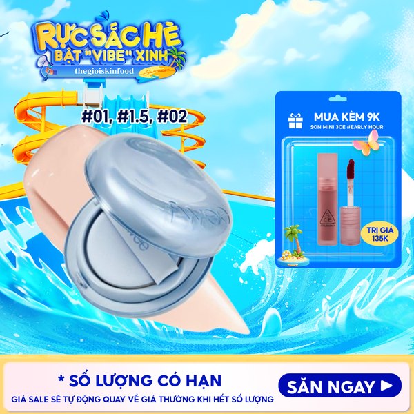  Phấn Nước fwee Cấp Ẩm, Da Căng Bóng, Che Phủ Tốt Glass Natural Cushion 15g 