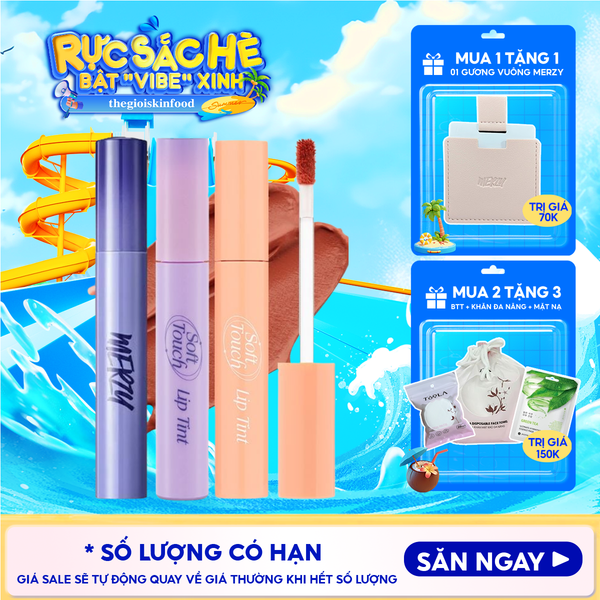  [SL1 - SL14] Son Kem Merzy Siêu Lì, Siêu Mịn Môi Soft Touch Lip Tint 3g 