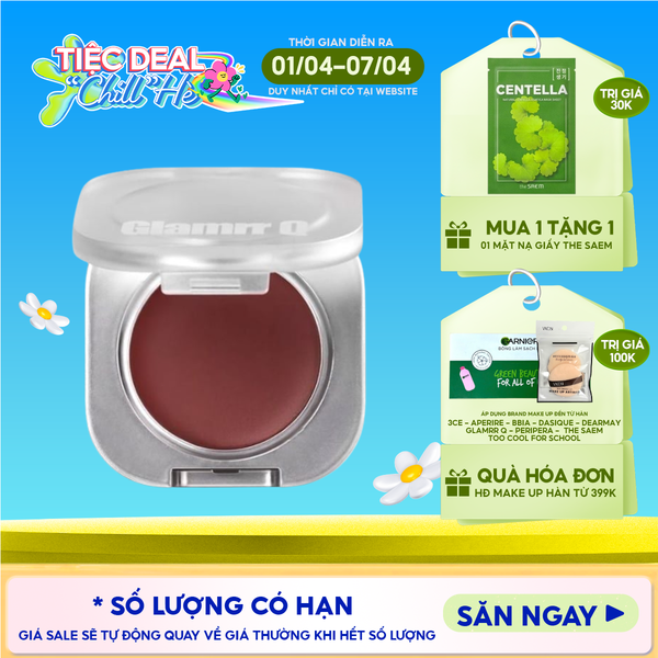  Má Hồng Kem & Son Môi Glamrr Q Mịn Lì, Bền Màu Mellow Touch Lip&Cheek Pot 1.8g 