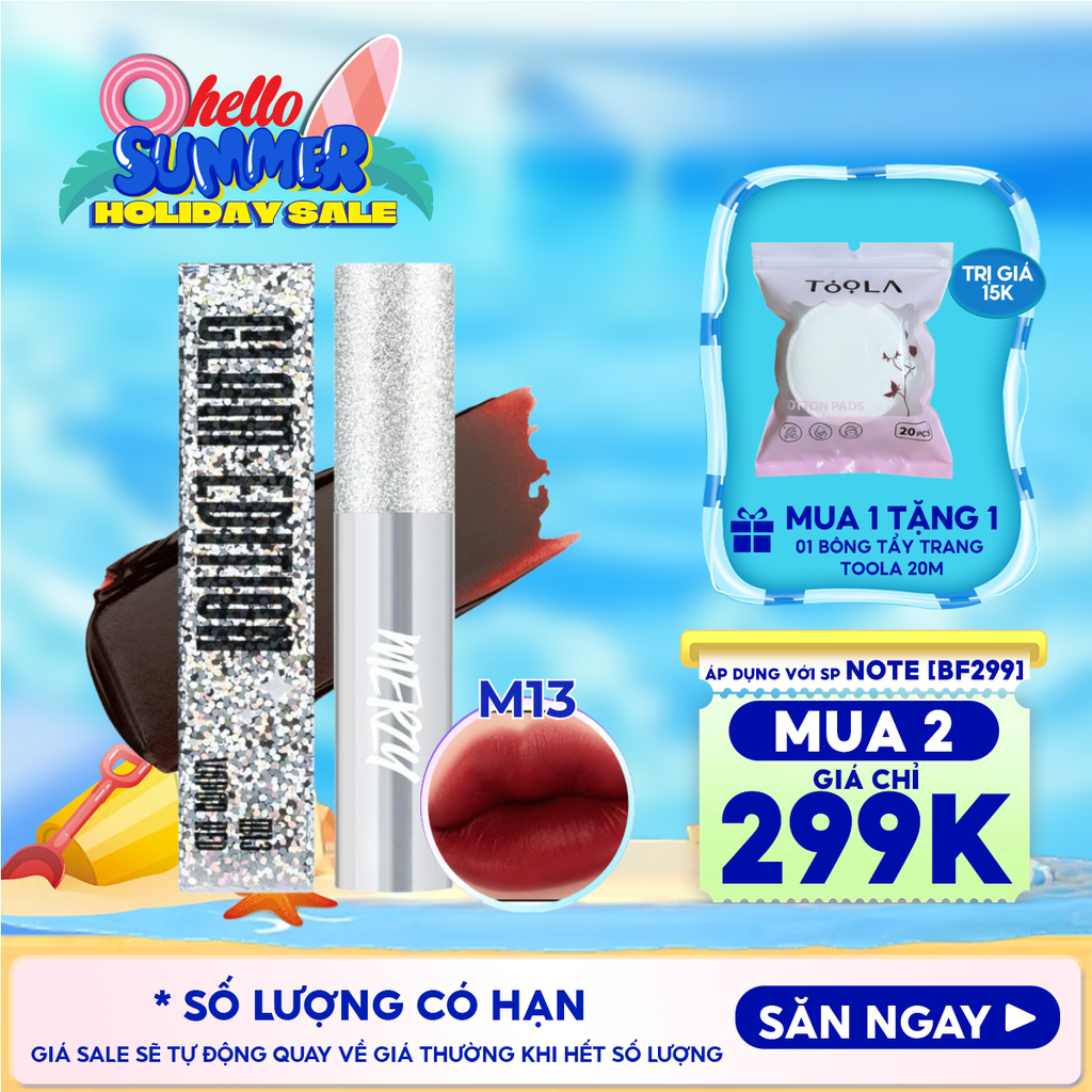[Merzy Glam M13 Vỏ Bạc] Son Kem Merzy Siêu Lì, Mịn Môi Noir In The Mellow Tint