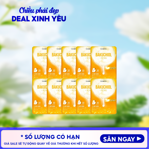  Combo 10 Miếng Mặt Nạ Foodaholic Dưỡng Ẩm, Hỗ Trợ Dưỡng Trắng, Cải Thiện Nếp Nhăn, Phục Hồi Da Sâu Ample Mask 23ml 