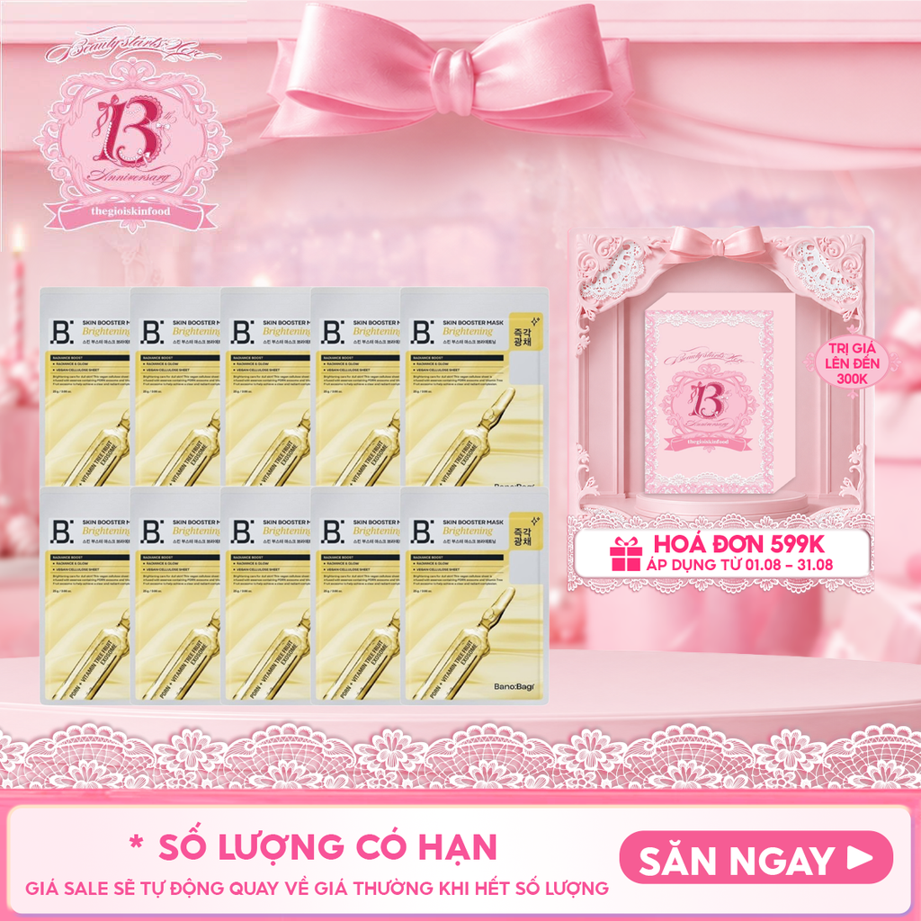 Combo 10 Miếng Mặt Nạ Banobagi Chăm Sóc Da, Cấp Ẩm, Hỗ Trợ Dưỡng Sáng Da Skin Booster Mask 25g