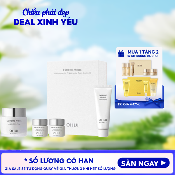  Kem Dưỡng OHUI Hỗ Trợ Dưỡng Sáng Chuyên Sâu Extreme White Niacinamide 10% TX MelaToning Cream 60ml 