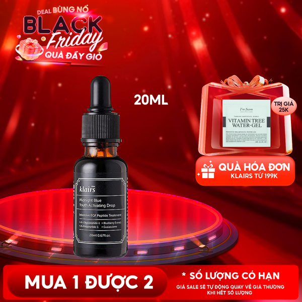  Serum Klairs Làm Dịu, Phục Hồi Da Klairs Midnight Blue Youth Activating Drop 20ml 