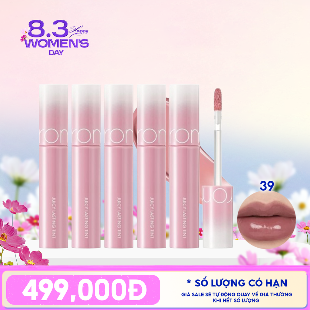 [PACK TIẾT KIỆM 47%] 5 Son Tint Lì Romand Căng Bóng The Juicy Lasting Tint